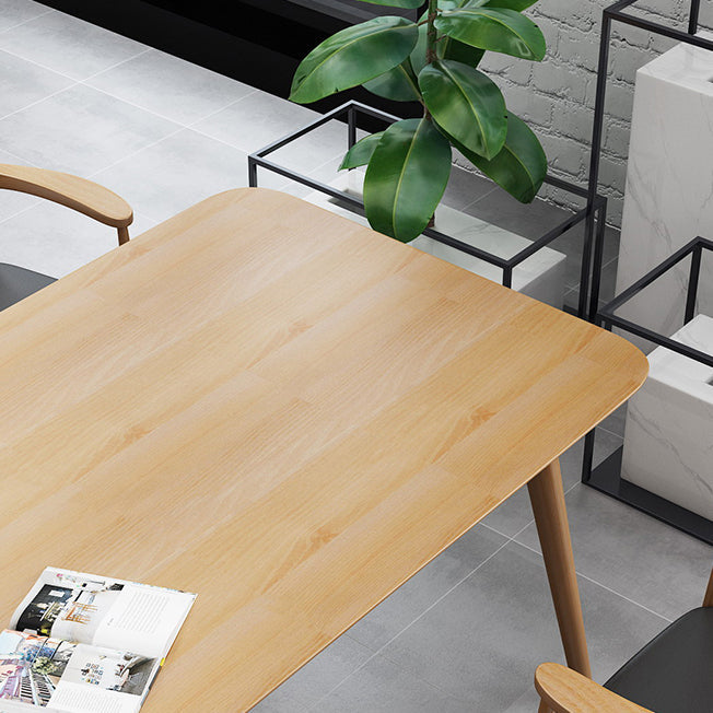 Solid Wood Contemporary Dining Table Rectangle Table with 4 Legs Clearhalo ' dining_table' 'Dining Tables & Seating' 'Dining Tables' 'furn' 'furn_dining_table' 'Furniture' 'furniture_dining_table' 'Kitchen & Dining Furniture' 'kitchen&dining_furn' 'kitchen' 'kitchen_dining_table' 4391178