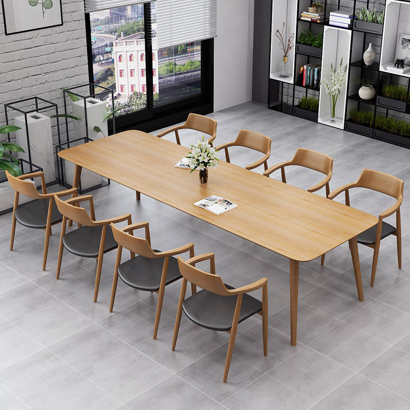 Solid Wood Contemporary Dining Table Rectangle Table with 4 Legs Clearhalo ' dining_table' 'Dining Tables & Seating' 'Dining Tables' 'furn' 'furn_dining_table' 'Furniture' 'furniture_dining_table' 'Kitchen & Dining Furniture' 'kitchen&dining_furn' 'kitchen' 'kitchen_dining_table' 4391183