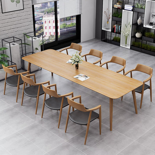 Solid Wood Contemporary Dining Table Rectangle Table with 4 Legs