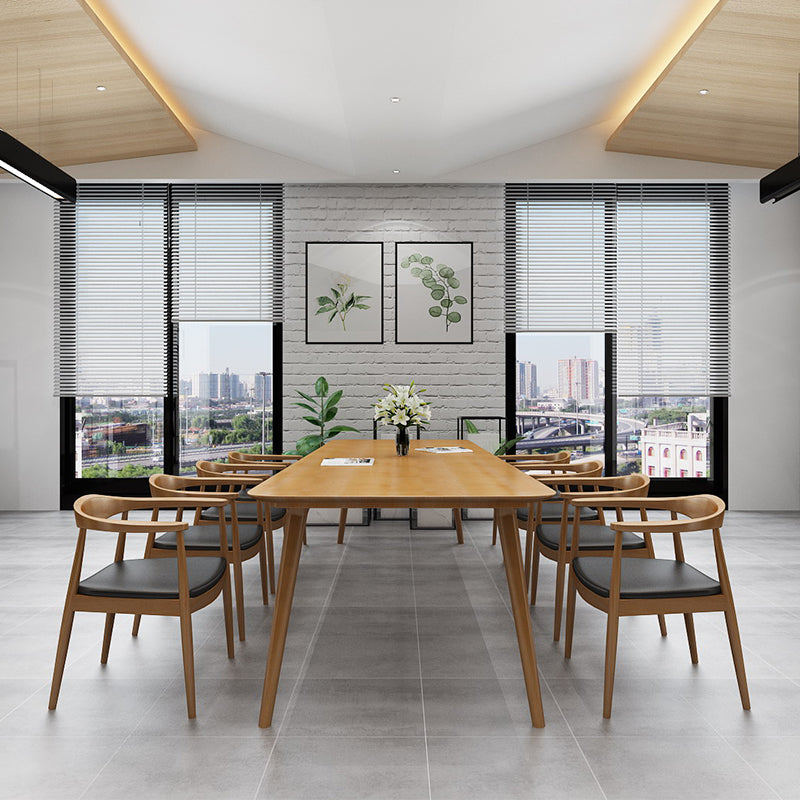 Solid Wood Contemporary Dining Table Rectangle Table with 4 Legs Clearhalo ' dining_table' 'Dining Tables & Seating' 'Dining Tables' 'furn' 'furn_dining_table' 'Furniture' 'furniture_dining_table' 'Kitchen & Dining Furniture' 'kitchen&dining_furn' 'kitchen' 'kitchen_dining_table' 4391184