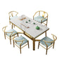 Metal Traditional Luxury Rectangle Table Sintered Stone Top Table with Trestle Base Clearhalo ' dining_table' 'Dining Tables & Seating' 'Dining Tables' 'furn' 'furn_dining_table' 'Furniture' 'furniture_dining_table' 'Kitchen & Dining Furniture' 'kitchen&dining_furn' 'kitchen' 'kitchen_dining_table' 4391199
