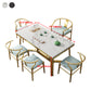 Metal Traditional Luxury Rectangle Table Sintered Stone Top Table with Trestle Base Clearhalo ' dining_table' 'Dining Tables & Seating' 'Dining Tables' 'furn' 'furn_dining_table' 'Furniture' 'furniture_dining_table' 'Kitchen & Dining Furniture' 'kitchen&dining_furn' 'kitchen' 'kitchen_dining_table' 4391208