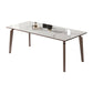 Sintered Stone Medieval Modern Table Rectangle Table with 4 Wooden Legs for Restaurant Clearhalo ' dining_table' 'Dining Tables & Seating' 'Dining Tables' 'furn' 'furn_dining_table' 'Furniture' 'furniture_dining_table' 'Kitchen & Dining Furniture' 'kitchen&dining_furn' 'kitchen' 'kitchen_dining_table' 4391226