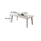 Sintered Stone Medieval Modern Table Rectangle Table with 4 Wooden Legs for Restaurant Clearhalo ' dining_table' 'Dining Tables & Seating' 'Dining Tables' 'furn' 'furn_dining_table' 'Furniture' 'furniture_dining_table' 'Kitchen & Dining Furniture' 'kitchen&dining_furn' 'kitchen' 'kitchen_dining_table' 4391234