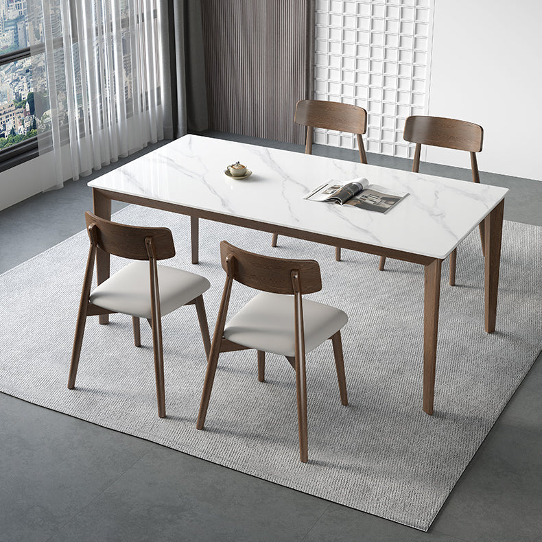 Rectangle Medieval Modern Dining Table Sintered Stone Table with 4 Wood Legs Clearhalo ' dining_table' 'Dining Tables & Seating' 'Dining Tables' 'furn' 'furn_dining_table' 'Furniture' 'furniture_dining_table' 'Kitchen & Dining Furniture' 'kitchen&dining_furn' 'kitchen' 'kitchen_dining_table' 4391237