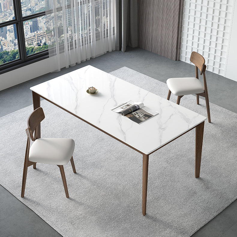 Rectangle Medieval Modern Dining Table Sintered Stone Table with 4 Wood Legs Clearhalo ' dining_table' 'Dining Tables & Seating' 'Dining Tables' 'furn' 'furn_dining_table' 'Furniture' 'furniture_dining_table' 'Kitchen & Dining Furniture' 'kitchen&dining_furn' 'kitchen' 'kitchen_dining_table' 4391238