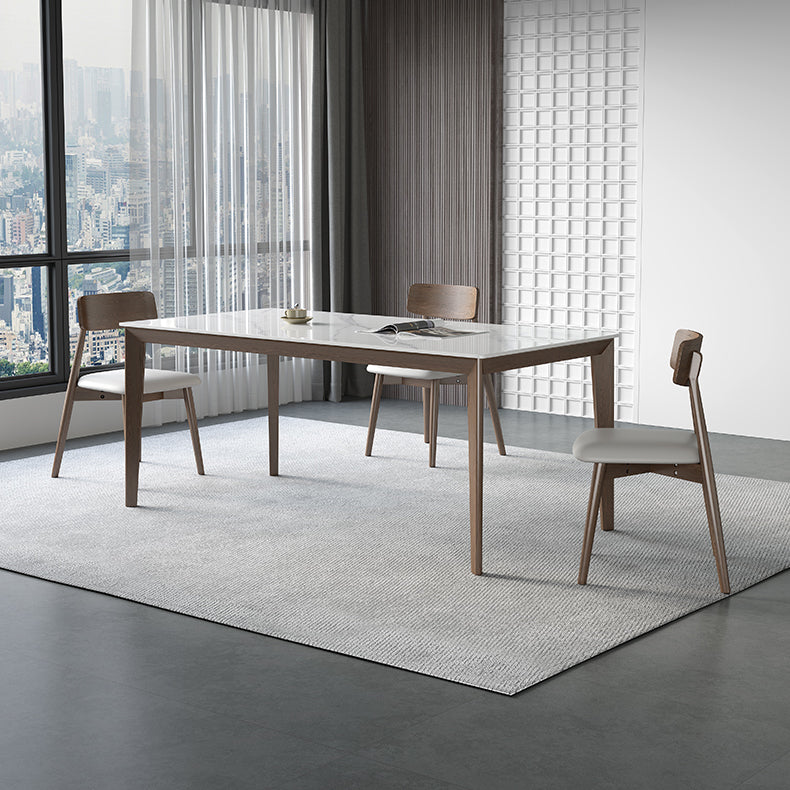 Rectangle Medieval Modern Dining Table Sintered Stone Table with 4 Wood Legs Clearhalo ' dining_table' 'Dining Tables & Seating' 'Dining Tables' 'furn' 'furn_dining_table' 'Furniture' 'furniture_dining_table' 'Kitchen & Dining Furniture' 'kitchen&dining_furn' 'kitchen' 'kitchen_dining_table' 4391245