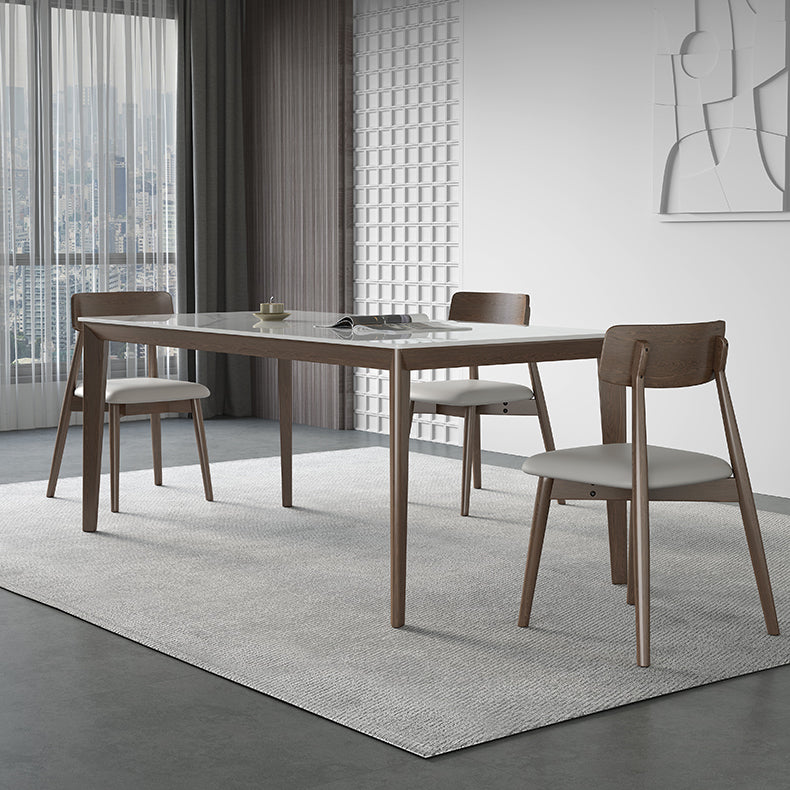 Rectangle Medieval Modern Dining Table Sintered Stone Table with 4 Wood Legs Clearhalo ' dining_table' 'Dining Tables & Seating' 'Dining Tables' 'furn' 'furn_dining_table' 'Furniture' 'furniture_dining_table' 'Kitchen & Dining Furniture' 'kitchen&dining_furn' 'kitchen' 'kitchen_dining_table' 4391246