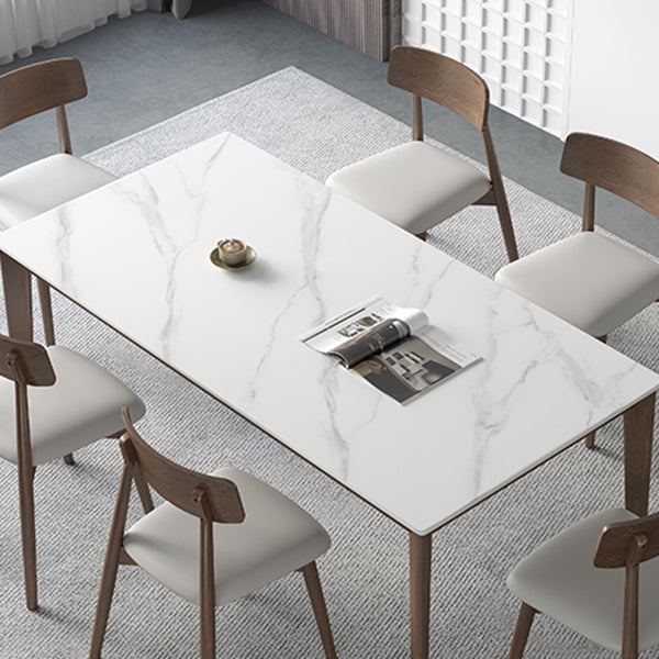 Rectangle Medieval Modern Dining Table Sintered Stone Table with 4 Wood Legs Clearhalo ' dining_table' 'Dining Tables & Seating' 'Dining Tables' 'furn' 'furn_dining_table' 'Furniture' 'furniture_dining_table' 'Kitchen & Dining Furniture' 'kitchen&dining_furn' 'kitchen' 'kitchen_dining_table' 4391247