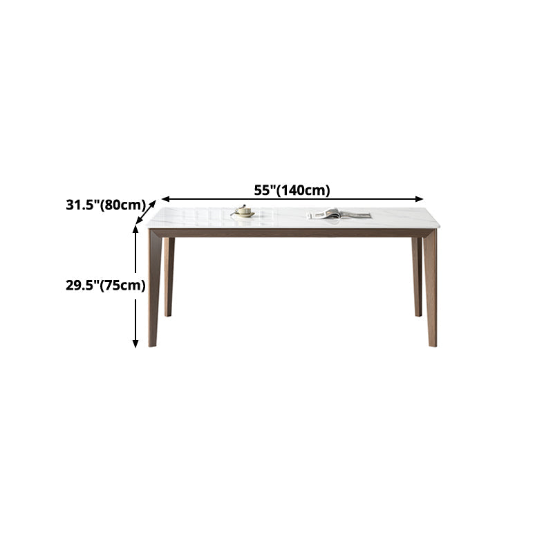 Rectangle Medieval Modern Dining Table Sintered Stone Table with 4 Wood Legs Clearhalo ' dining_table' 'Dining Tables & Seating' 'Dining Tables' 'furn' 'furn_dining_table' 'Furniture' 'furniture_dining_table' 'Kitchen & Dining Furniture' 'kitchen&dining_furn' 'kitchen' 'kitchen_dining_table' 4391249