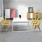 Solid Wood Contemporary Rectangular Dining Table White Indoor Table with Sled Base 86.6"L x 43.3"W x 29.5"H Without Chairs Clearhalo ' dining_table' 'Dining Tables & Seating' 'Dining Tables' 'furn' 'furn_dining_table' 'Furniture' 'furniture_dining_table' 'Kitchen & Dining Furniture' 'kitchen&dining_furn' 'kitchen' 'kitchen_dining_table' 4391265