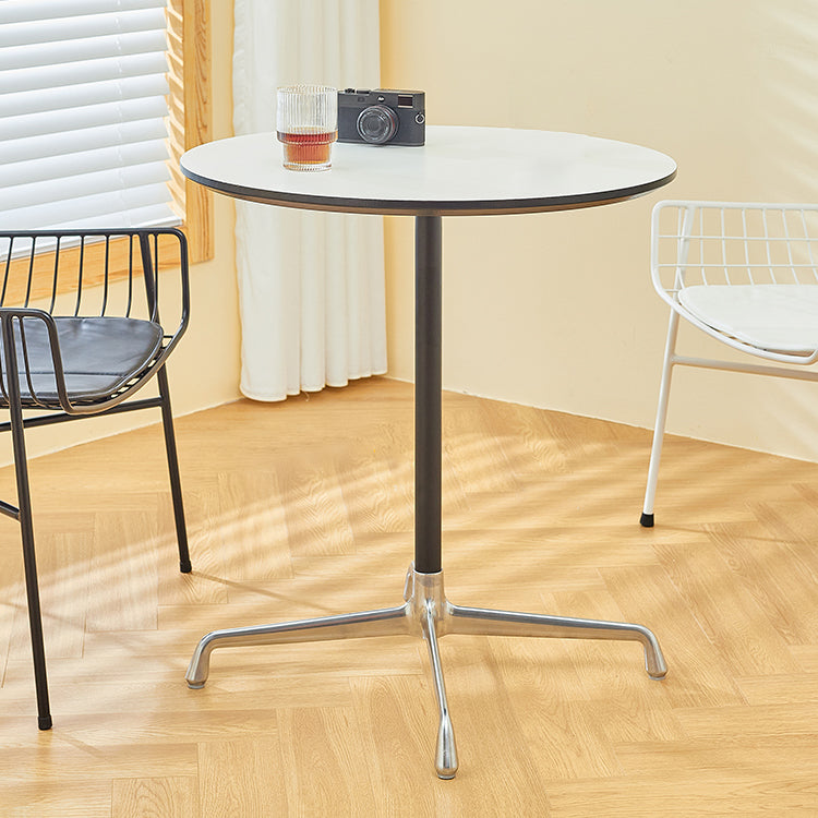 Industrial Style Dining Table Standard Height Dining Table with Pedestal Base for Home 27.6"L x 27.6"W x 29.5"H Round Manufactured Wood Clearhalo ' dining_table' 'Dining Tables & Seating' 'Dining Tables' 'Furniture' 'furniture_dining_table' 'Kitchen & Dining Furniture' 'kitchen&dining_furn' 'kitchen' 'kitchen_dining_table' 4391278