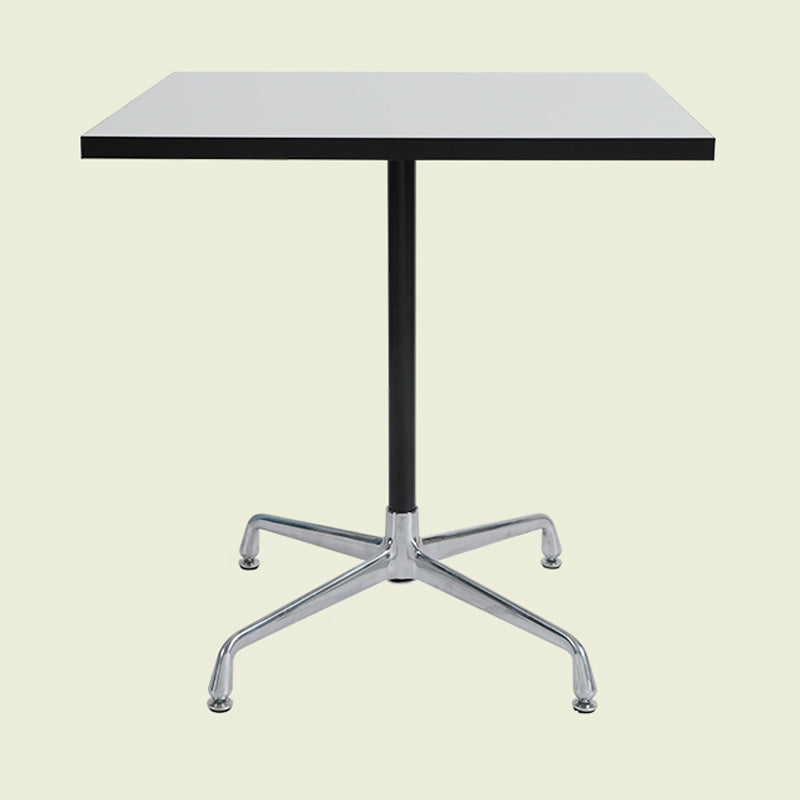 Industrial Style Dining Table Standard Height Dining Table with Pedestal Base for Home 23.6"L x 23.6"W x 29.5"H Square Manufactured Wood Clearhalo ' dining_table' 'Dining Tables & Seating' 'Dining Tables' 'Furniture' 'furniture_dining_table' 'Kitchen & Dining Furniture' 'kitchen&dining_furn' 'kitchen' 'kitchen_dining_table' 4391279