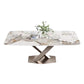 Stainless Steel Traditional Luxury Table Sintered Stone Table with Pedestal base Clearhalo ' dining_table' 'Dining Tables & Seating' 'Dining Tables' 'furn' 'furn_dining_table' 'Furniture' 'furniture_dining_table' 'Kitchen & Dining Furniture' 'kitchen&dining_furn' 'kitchen' 'kitchen_dining_table' 4391318