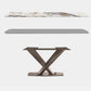 Stainless Steel Traditional Luxury Table Sintered Stone Table with Pedestal base Clearhalo ' dining_table' 'Dining Tables & Seating' 'Dining Tables' 'furn' 'furn_dining_table' 'Furniture' 'furniture_dining_table' 'Kitchen & Dining Furniture' 'kitchen&dining_furn' 'kitchen' 'kitchen_dining_table' 4391322
