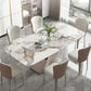 Stainless Steel Traditional Luxury Table Sintered Stone Table with Pedestal base Clearhalo ' dining_table' 'Dining Tables & Seating' 'Dining Tables' 'furn' 'furn_dining_table' 'Furniture' 'furniture_dining_table' 'Kitchen & Dining Furniture' 'kitchen&dining_furn' 'kitchen' 'kitchen_dining_table' 4391323