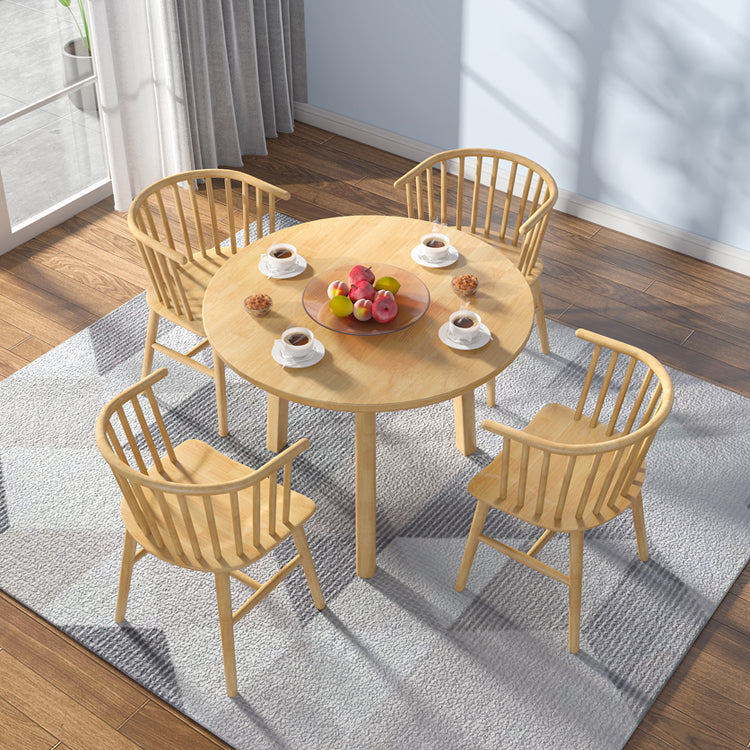 Modern Style Dining Table Round Rubberwood Dining Table for Home Use Clearhalo ' dining_table' 'Dining Tables & Seating' 'Dining Tables' 'furn' 'furn_dining_table' 'Furniture' 'furniture_dining_table' 'Kitchen & Dining Furniture' 'kitchen&dining_furn' 'kitchen' 'kitchen_dining_table' 4391336