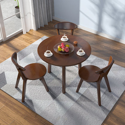Modern Style Dining Table Round Rubberwood Dining Table for Home Use Walnut Without Chairs Clearhalo ' dining_table' 'Dining Tables & Seating' 'Dining Tables' 'furn' 'furn_dining_table' 'Furniture' 'furniture_dining_table' 'Kitchen & Dining Furniture' 'kitchen&dining_furn' 'kitchen' 'kitchen_dining_table' 4391337