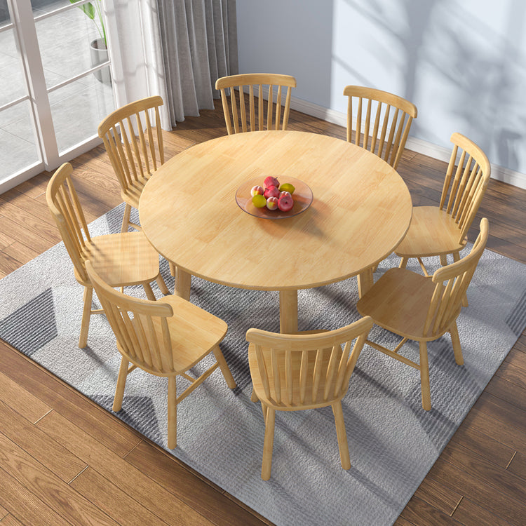 Modern Style Dining Table Round Rubberwood Dining Table for Home Use Clearhalo ' dining_table' 'Dining Tables & Seating' 'Dining Tables' 'furn' 'furn_dining_table' 'Furniture' 'furniture_dining_table' 'Kitchen & Dining Furniture' 'kitchen&dining_furn' 'kitchen' 'kitchen_dining_table' 4391338