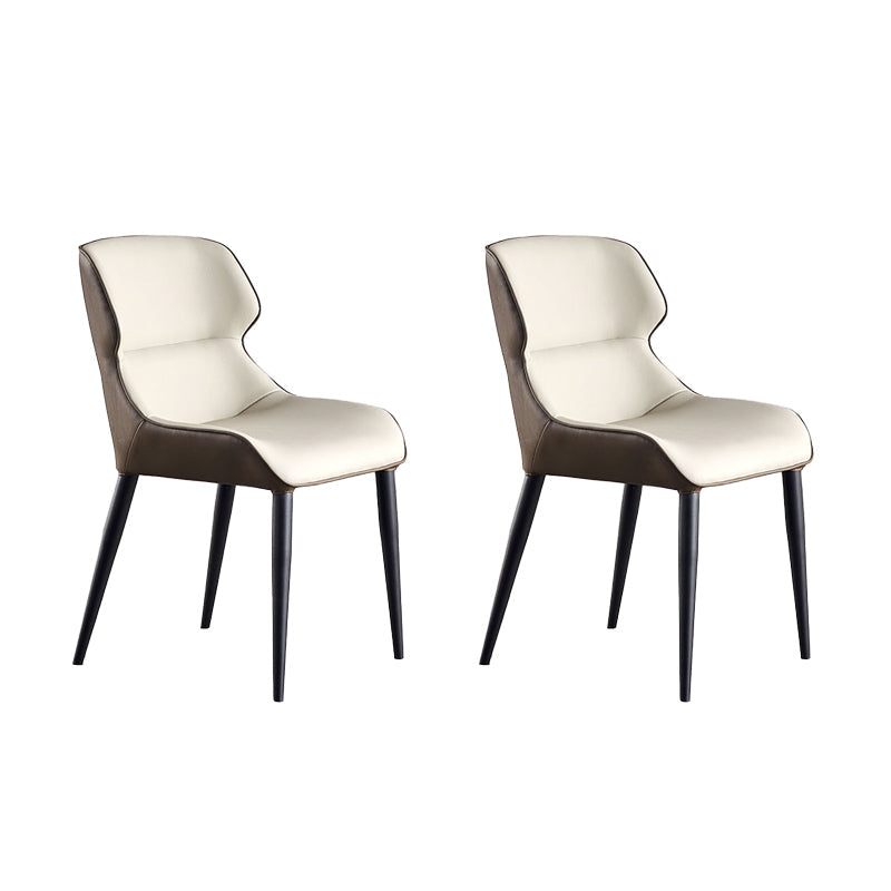 Contemporary Style Leather Dining Chairs Wingback Chair for Kitchen Gray-White 2 Piece Set Clearhalo ' kitchen&dining_furn' 'Dining Chairs' 'Dining Tables & Seating' 'dining_chair' 'furn' 'furn_dining_chair' 'Furniture' 'furniture_dining_chair' 'Kitchen & Dining Furniture' 'kitchen' 4391352