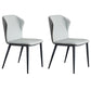 Minimalist Style Wingback Parsons Chair Leather Dining Chairs for Kitchen Grey 2 Piece Set Clearhalo ' kitchen&dining_furn' 'Dining Chairs' 'Dining Tables & Seating' 'dining_chair' 'furn' 'furn_dining_chair' 'Furniture' 'furniture_dining_chair' 'Kitchen & Dining Furniture' 'kitchen' 4391364