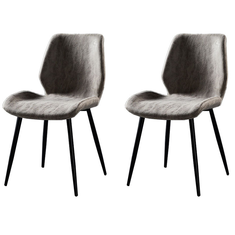 Modern Style Dining Chair Armless Side Chair with Metal Legs for Kitchen Grey 2 Piece Set Black Clearhalo ' kitchen&dining_furn' 'Dining Chairs' 'Dining Tables & Seating' 'dining_chair' 'furn' 'furn_dining_chair' 'Furniture' 'furniture_dining_chair' 'Kitchen & Dining Furniture' 'kitchen' 4391378