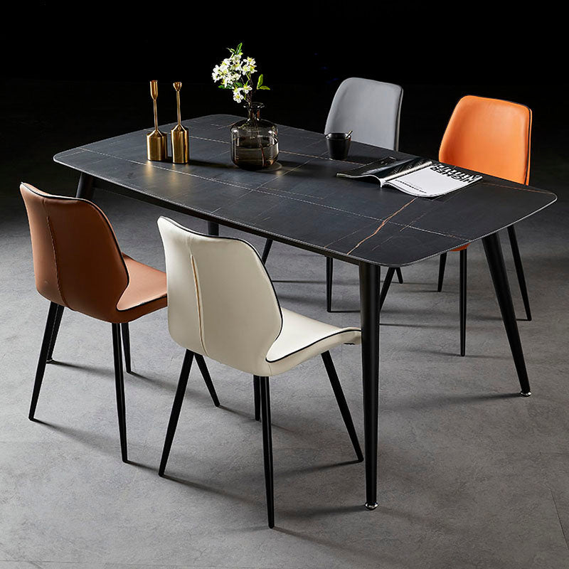 Modern Style Dining Chair Armless Side Chair with Metal Legs for Kitchen Clearhalo ' kitchen&dining_furn' 'Dining Chairs' 'Dining Tables & Seating' 'dining_chair' 'furn' 'furn_dining_chair' 'Furniture' 'furniture_dining_chair' 'Kitchen & Dining Furniture' 'kitchen' 4391382