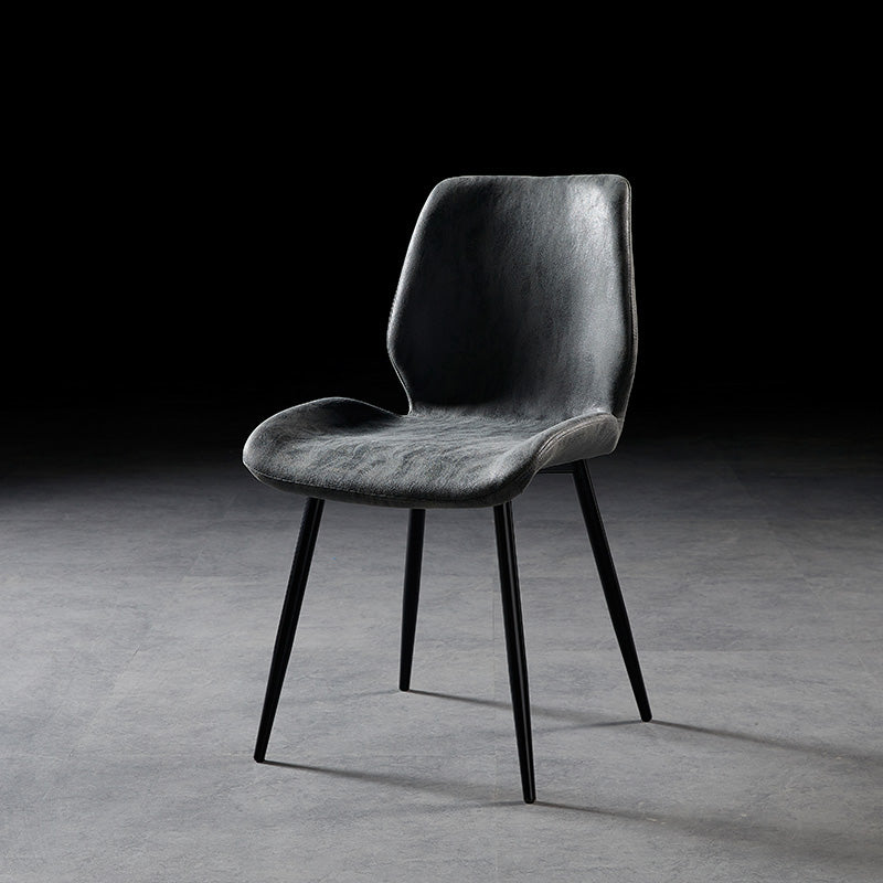 Modern Style Dining Chair Armless Side Chair with Metal Legs for Kitchen Black 1 Piece Black Clearhalo ' kitchen&dining_furn' 'Dining Chairs' 'Dining Tables & Seating' 'dining_chair' 'furn' 'furn_dining_chair' 'Furniture' 'furniture_dining_chair' 'Kitchen & Dining Furniture' 'kitchen' 4391393