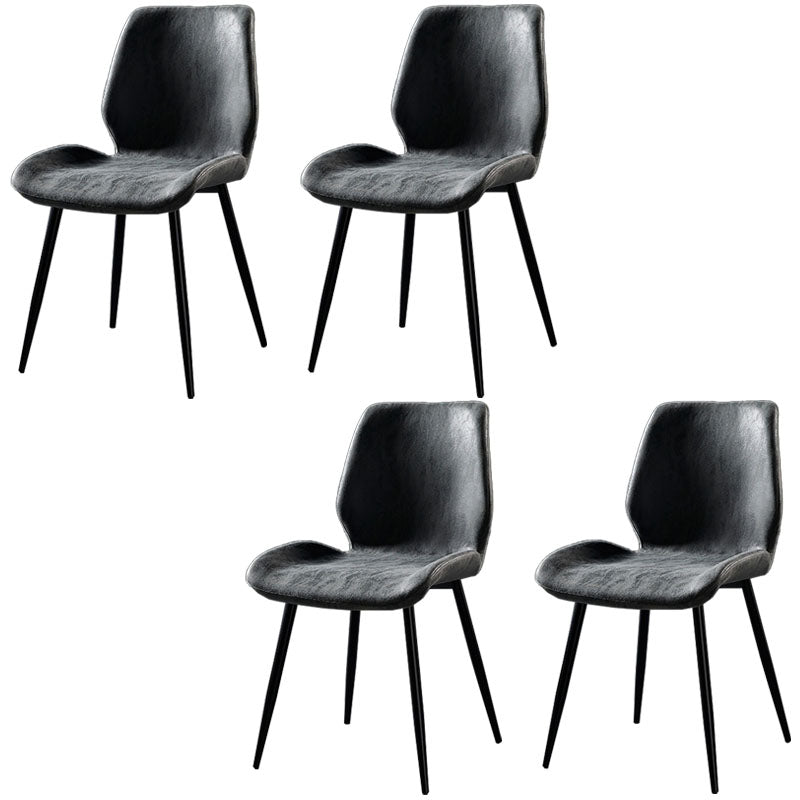Modern Style Dining Chair Armless Side Chair with Metal Legs for Kitchen Black 4 Piece Set Black Clearhalo ' kitchen&dining_furn' 'Dining Chairs' 'Dining Tables & Seating' 'dining_chair' 'furn' 'furn_dining_chair' 'Furniture' 'furniture_dining_chair' 'Kitchen & Dining Furniture' 'kitchen' 4391395