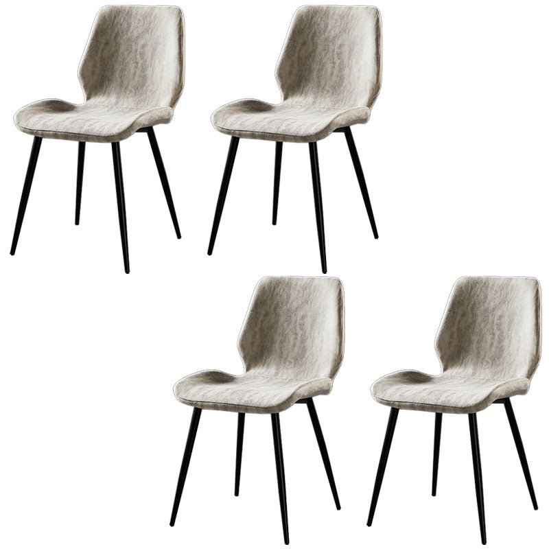 Modern Style Dining Chair Armless Side Chair with Metal Legs for Kitchen White 4 Piece Set Black Clearhalo ' kitchen&dining_furn' 'Dining Chairs' 'Dining Tables & Seating' 'dining_chair' 'furn' 'furn_dining_chair' 'Furniture' 'furniture_dining_chair' 'Kitchen & Dining Furniture' 'kitchen' 4391401