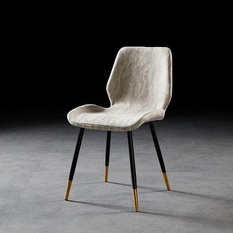 Modern Style Dining Chair Armless Side Chair with Metal Legs for Kitchen White 1 Piece Black Gold Clearhalo ' kitchen&dining_furn' 'Dining Chairs' 'Dining Tables & Seating' 'dining_chair' 'furn' 'furn_dining_chair' 'Furniture' 'furniture_dining_chair' 'Kitchen & Dining Furniture' 'kitchen' 4391405