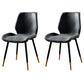 Modern Style Dining Chair Armless Side Chair with Metal Legs for Kitchen Black 2 Piece Set Black Gold Clearhalo ' kitchen&dining_furn' 'Dining Chairs' 'Dining Tables & Seating' 'dining_chair' 'furn' 'furn_dining_chair' 'Furniture' 'furniture_dining_chair' 'Kitchen & Dining Furniture' 'kitchen' 4391421