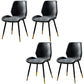 Modern Style Dining Chair Armless Side Chair with Metal Legs for Kitchen Black 4 Piece Set Black Gold Clearhalo ' kitchen&dining_furn' 'Dining Chairs' 'Dining Tables & Seating' 'dining_chair' 'furn' 'furn_dining_chair' 'Furniture' 'furniture_dining_chair' 'Kitchen & Dining Furniture' 'kitchen' 4391422