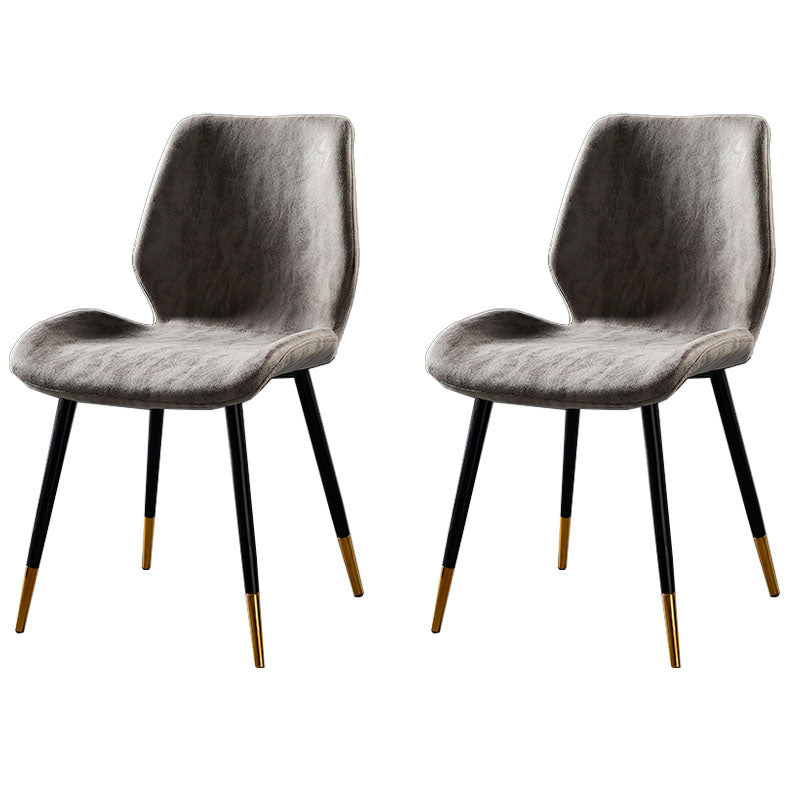 Modern Style Dining Chair Armless Side Chair with Metal Legs for Kitchen Grey 2 Piece Set Black Gold Clearhalo ' kitchen&dining_furn' 'Dining Chairs' 'Dining Tables & Seating' 'dining_chair' 'furn' 'furn_dining_chair' 'Furniture' 'furniture_dining_chair' 'Kitchen & Dining Furniture' 'kitchen' 4391427