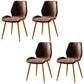 Modern Style Dining Chair Armless Side Chair with Metal Legs for Kitchen Dark Brown 4 Piece Set Brass Gold Clearhalo ' kitchen&dining_furn' 'Dining Chairs' 'Dining Tables & Seating' 'dining_chair' 'furn' 'furn_dining_chair' 'Furniture' 'furniture_dining_chair' 'Kitchen & Dining Furniture' 'kitchen' 4391431