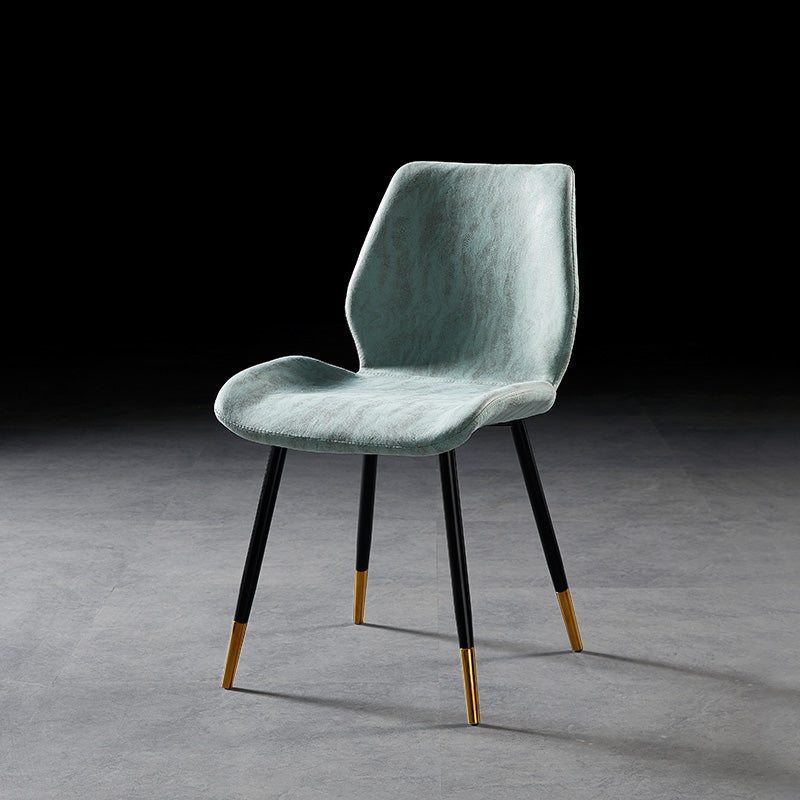 Modern Style Dining Chair Armless Side Chair with Metal Legs for Kitchen Blue 1 Piece Black Gold Clearhalo ' kitchen&dining_furn' 'Dining Chairs' 'Dining Tables & Seating' 'dining_chair' 'furn' 'furn_dining_chair' 'Furniture' 'furniture_dining_chair' 'Kitchen & Dining Furniture' 'kitchen' 4391432