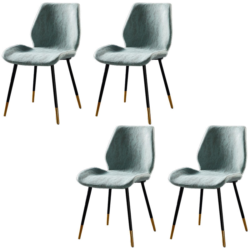 Modern Style Dining Chair Armless Side Chair with Metal Legs for Kitchen Blue 4 Piece Set Black Gold Clearhalo ' kitchen&dining_furn' 'Dining Chairs' 'Dining Tables & Seating' 'dining_chair' 'furn' 'furn_dining_chair' 'Furniture' 'furniture_dining_chair' 'Kitchen & Dining Furniture' 'kitchen' 4391434