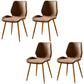 Modern Style Dining Chair Armless Side Chair with Metal Legs for Kitchen Light Brown 4 Piece Set Brass Gold Clearhalo ' kitchen&dining_furn' 'Dining Chairs' 'Dining Tables & Seating' 'dining_chair' 'furn' 'furn_dining_chair' 'Furniture' 'furniture_dining_chair' 'Kitchen & Dining Furniture' 'kitchen' 4391437