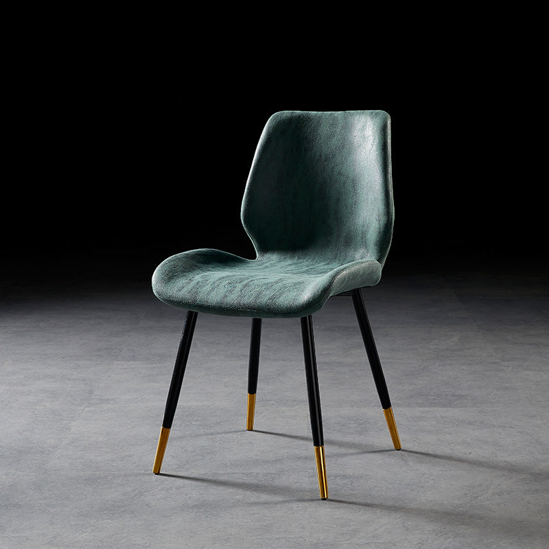 Modern Style Dining Chair Armless Side Chair with Metal Legs for Kitchen Green 1 Piece Black Gold Clearhalo ' kitchen&dining_furn' 'Dining Chairs' 'Dining Tables & Seating' 'dining_chair' 'furn' 'furn_dining_chair' 'Furniture' 'furniture_dining_chair' 'Kitchen & Dining Furniture' 'kitchen' 4391441