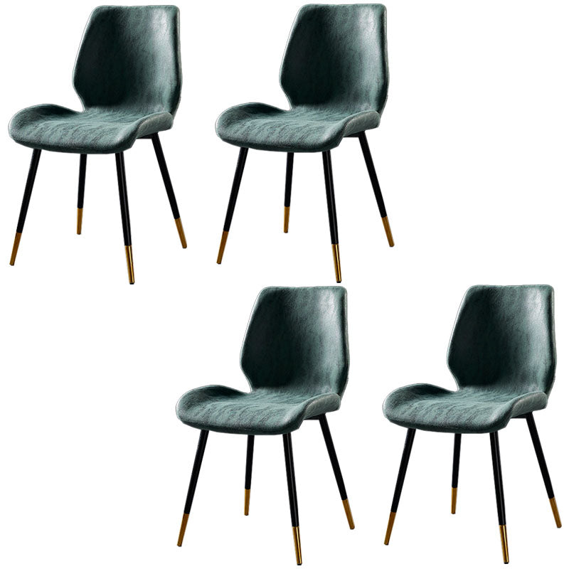 Modern Style Dining Chair Armless Side Chair with Metal Legs for Kitchen Green 4 Piece Set Black Gold Clearhalo ' kitchen&dining_furn' 'Dining Chairs' 'Dining Tables & Seating' 'dining_chair' 'furn' 'furn_dining_chair' 'Furniture' 'furniture_dining_chair' 'Kitchen & Dining Furniture' 'kitchen' 4391443