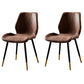 Modern Style Dining Chair Armless Side Chair with Metal Legs for Kitchen Dark Brown 2 Piece Set Black Gold Clearhalo ' kitchen&dining_furn' 'Dining Chairs' 'Dining Tables & Seating' 'dining_chair' 'furn' 'furn_dining_chair' 'Furniture' 'furniture_dining_chair' 'Kitchen & Dining Furniture' 'kitchen' 4391448