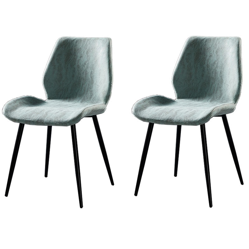 Modern Style Dining Chair Armless Side Chair with Metal Legs for Kitchen Blue 2 Piece Set Black Clearhalo ' kitchen&dining_furn' 'Dining Chairs' 'Dining Tables & Seating' 'dining_chair' 'furn' 'furn_dining_chair' 'Furniture' 'furniture_dining_chair' 'Kitchen & Dining Furniture' 'kitchen' 4391451