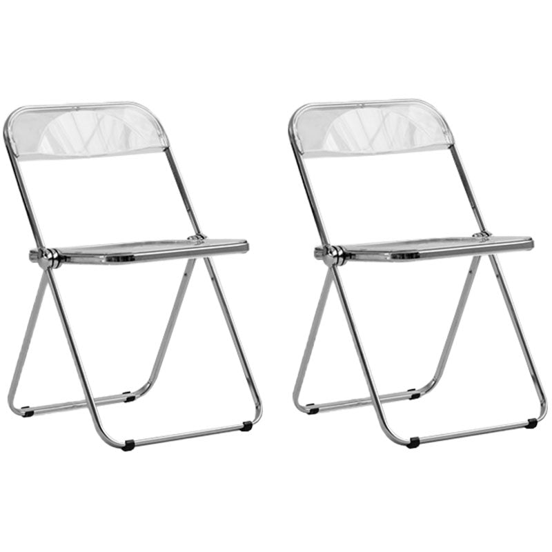 Industrial Style Plastic Dining Armless Chair Open Back Dining Side Chairs Clear 2 Piece Set Clearhalo ' kitchen&dining_furn' 'Dining Chairs' 'Dining Tables & Seating' 'dining_chair' 'furn' 'furn_dining_chair' 'Furniture' 'furniture_dining_chair' 'Kitchen & Dining Furniture' 'kitchen' 4391459