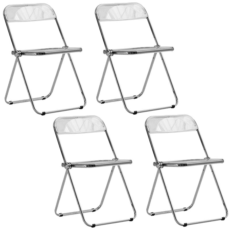 Industrial Style Plastic Dining Armless Chair Open Back Dining Side Chairs Clear 4 Piece Set Clearhalo ' kitchen&dining_furn' 'Dining Chairs' 'Dining Tables & Seating' 'dining_chair' 'furn' 'furn_dining_chair' 'Furniture' 'furniture_dining_chair' 'Kitchen & Dining Furniture' 'kitchen' 4391462