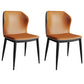 Industrial Style Wingback Chair Leather Dining Armless Chairs for Kitchen Orange 2 Piece Set Clearhalo ' kitchen&dining_furn' 'Dining Chairs' 'Dining Tables & Seating' 'dining_chair' 'furn' 'furn_dining_chair' 'Furniture' 'furniture_dining_chair' 'Kitchen & Dining Furniture' 'kitchen' 4391495