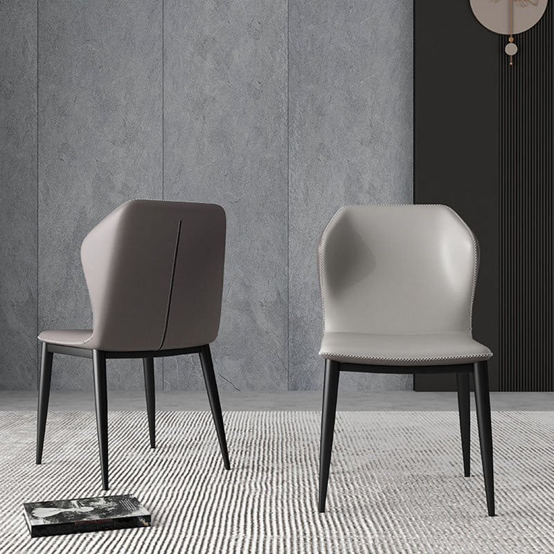 Industrial Style Wingback Chair Leather Dining Armless Chairs for Kitchen Clearhalo ' kitchen&dining_furn' 'Dining Chairs' 'Dining Tables & Seating' 'dining_chair' 'furn' 'furn_dining_chair' 'Furniture' 'furniture_dining_chair' 'Kitchen & Dining Furniture' 'kitchen' 4391502