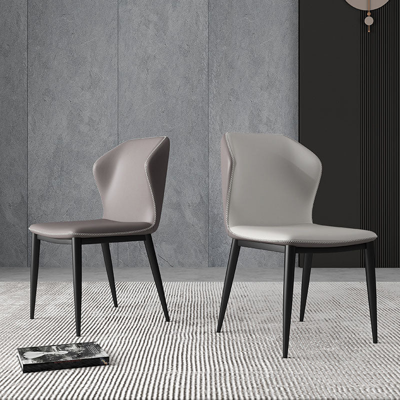 Industrial Style Wingback Chair Leather Dining Armless Chairs for Kitchen Clearhalo ' kitchen&dining_furn' 'Dining Chairs' 'Dining Tables & Seating' 'dining_chair' 'furn' 'furn_dining_chair' 'Furniture' 'furniture_dining_chair' 'Kitchen & Dining Furniture' 'kitchen' 4391503