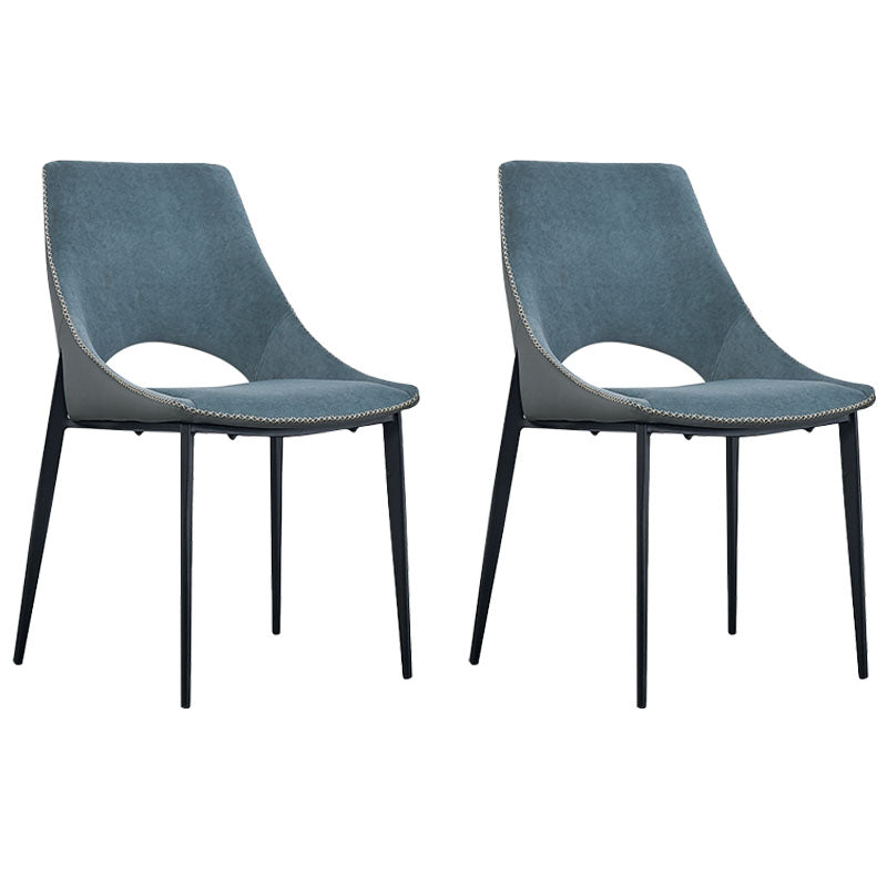 Modern Style Open Back Dining Side Chair Upholstered Armless Dining Chairs Blue 2 Piece Set Clearhalo ' kitchen&dining_furn' 'Dining Chairs' 'Dining Tables & Seating' 'dining_chair' 'furn' 'furn_dining_chair' 'Furniture' 'furniture_dining_chair' 'Kitchen & Dining Furniture' 'kitchen' 4391507