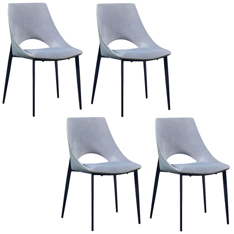 Modern Style Open Back Dining Side Chair Upholstered Armless Dining Chairs Grey 4 Piece Set Clearhalo ' kitchen&dining_furn' 'Dining Chairs' 'Dining Tables & Seating' 'dining_chair' 'furn' 'furn_dining_chair' 'Furniture' 'furniture_dining_chair' 'Kitchen & Dining Furniture' 'kitchen' 4391515