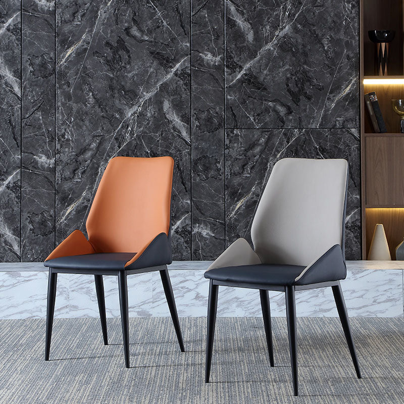 Industrial Metal Dining Room Chair Faux Leather Dining Arm Chair for Restaurant Use Clearhalo ' kitchen&dining_furn' 'Dining Chairs' 'Dining Tables & Seating' 'dining_chair' 'furn' 'furn_dining_chair' 'Furniture' 'furniture_dining_chair' 'Kitchen & Dining Furniture' 'kitchen' 4391539